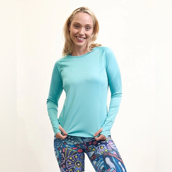 NWT FisheWear Backcast Sunshirt in Aqua; Size Small - Picture 3 of 14